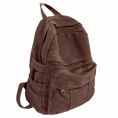 Coffee brown canvas backpack - coffee,